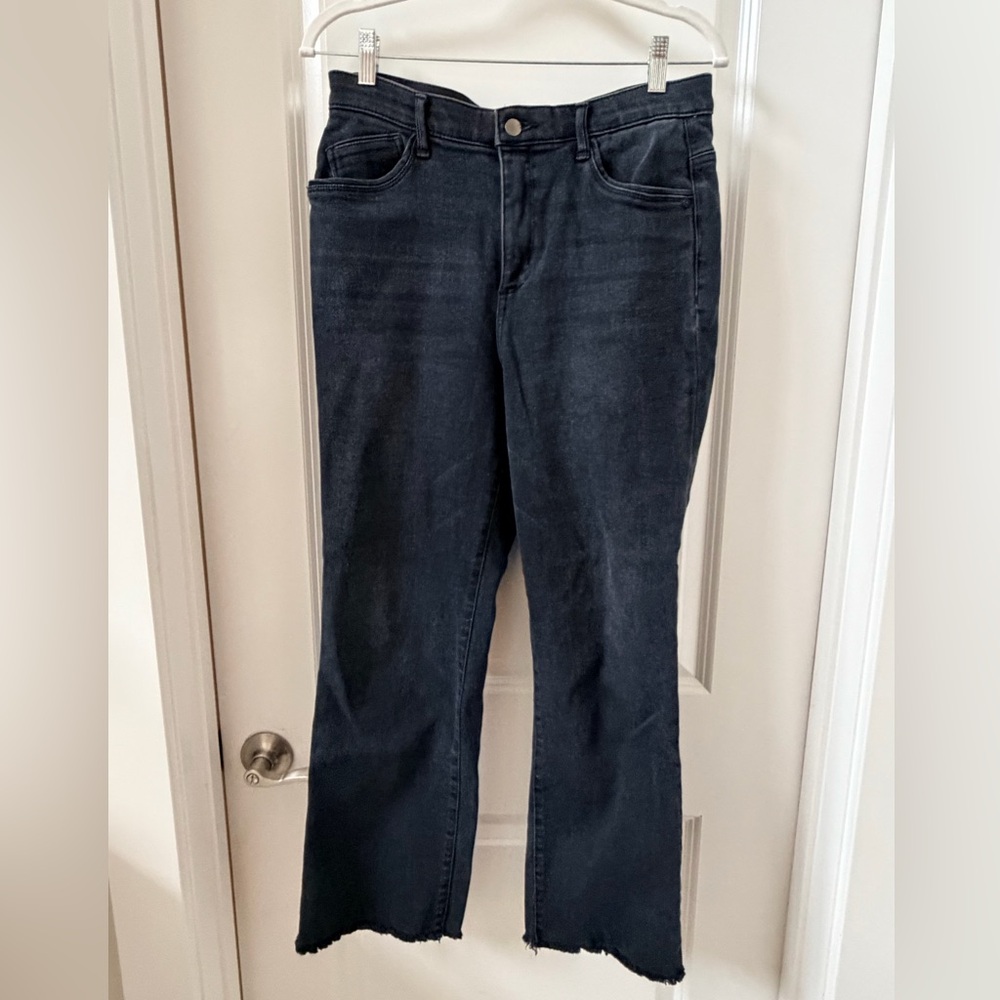 Wit & Wisdom Bennett Ab Solution Skyrise Raw Hem High Waist Black Bootcut Jeans